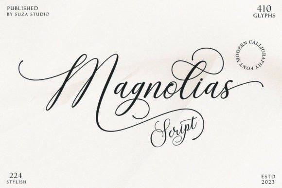 Magnolias Script: Where Modern Calligraphy Meets Clean Design